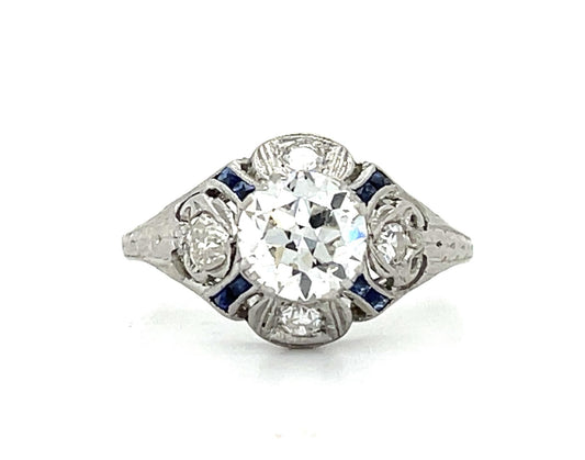 Original Art Deco 1ct OEC Dia Platinum Antique Ring (c:1920s) .30ct SD 7 Size