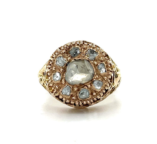 Georgian 1.20ct Diamond 14KY Antique Ring (c:1820s) 6.25 Size 6.30g