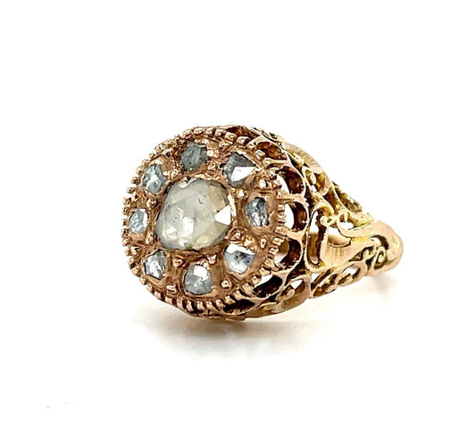 Georgian 1.20ct Diamond 14KY Antique Ring (c:1820s) 6.25 Size 6.30g