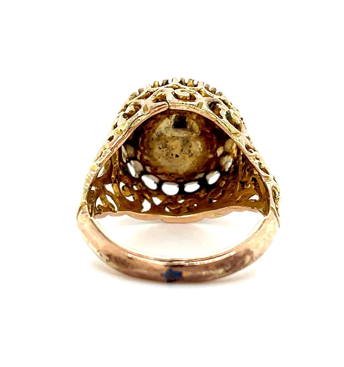 Georgian 1.20ct Diamond 14KY Antique Ring (c:1820s) 6.25 Size 6.30g