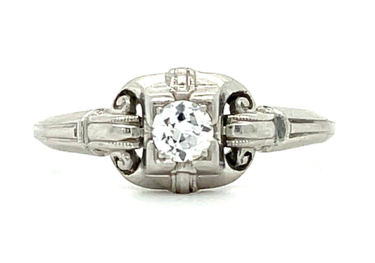 Art Deco .20ct Diamond PT 3.20gr Ring Circa 1930s