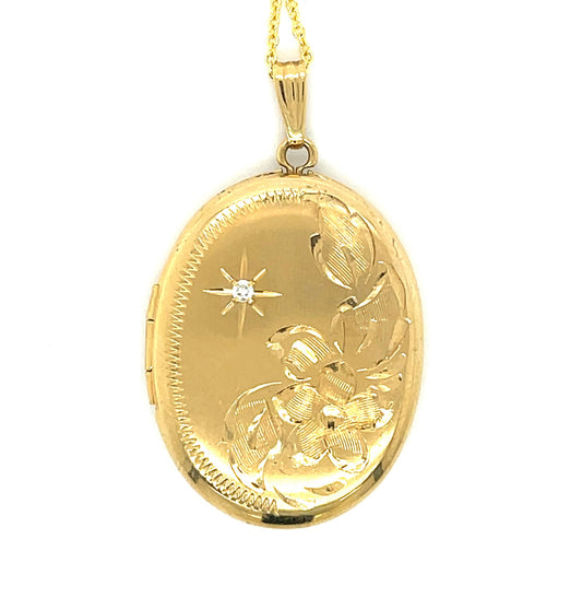 0.03ct Diamond 14KY 7.10gr Locket Pendant