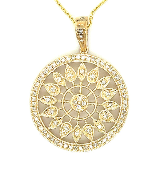 .36ct Diamond 14KY 4.10gr Estate Pendant Chain 16" Length 1.50