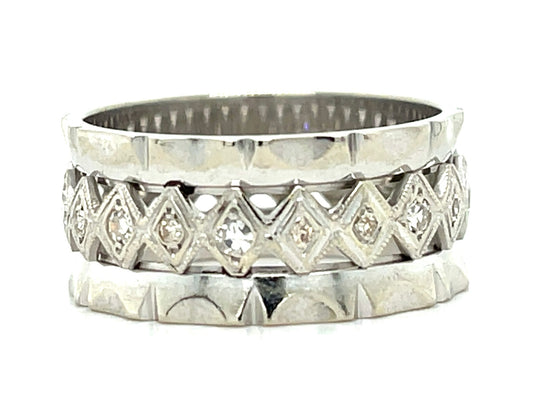 Estate  0.60ct Diamond 14KW  5.60gr Band Size 9