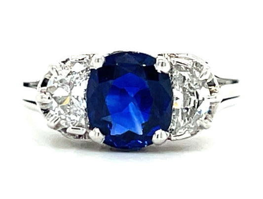 1.72ct Cambodian No Heat Sapphire & 0.30ctw Diamond PT Ring Gia 5222986527