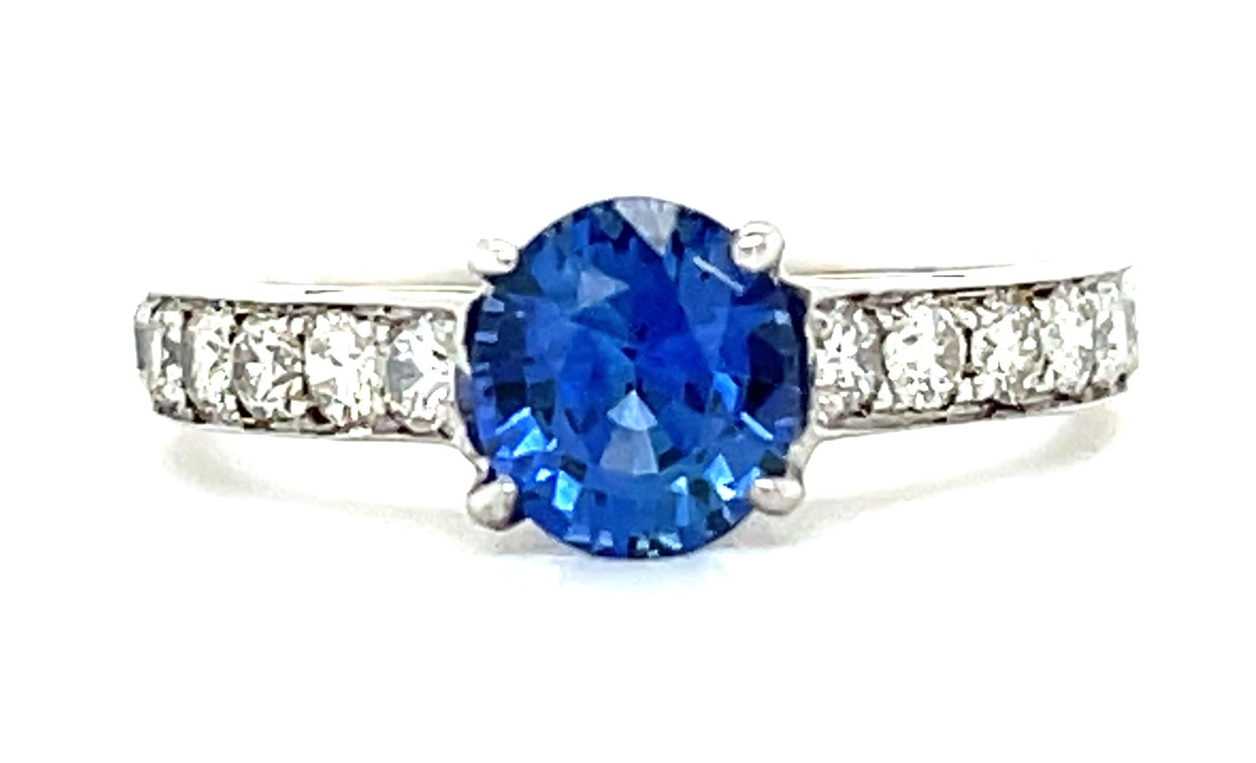 1.21ct Sapphire &  0.70ctw Diamond 14KW  2.80gr Ring Size 6