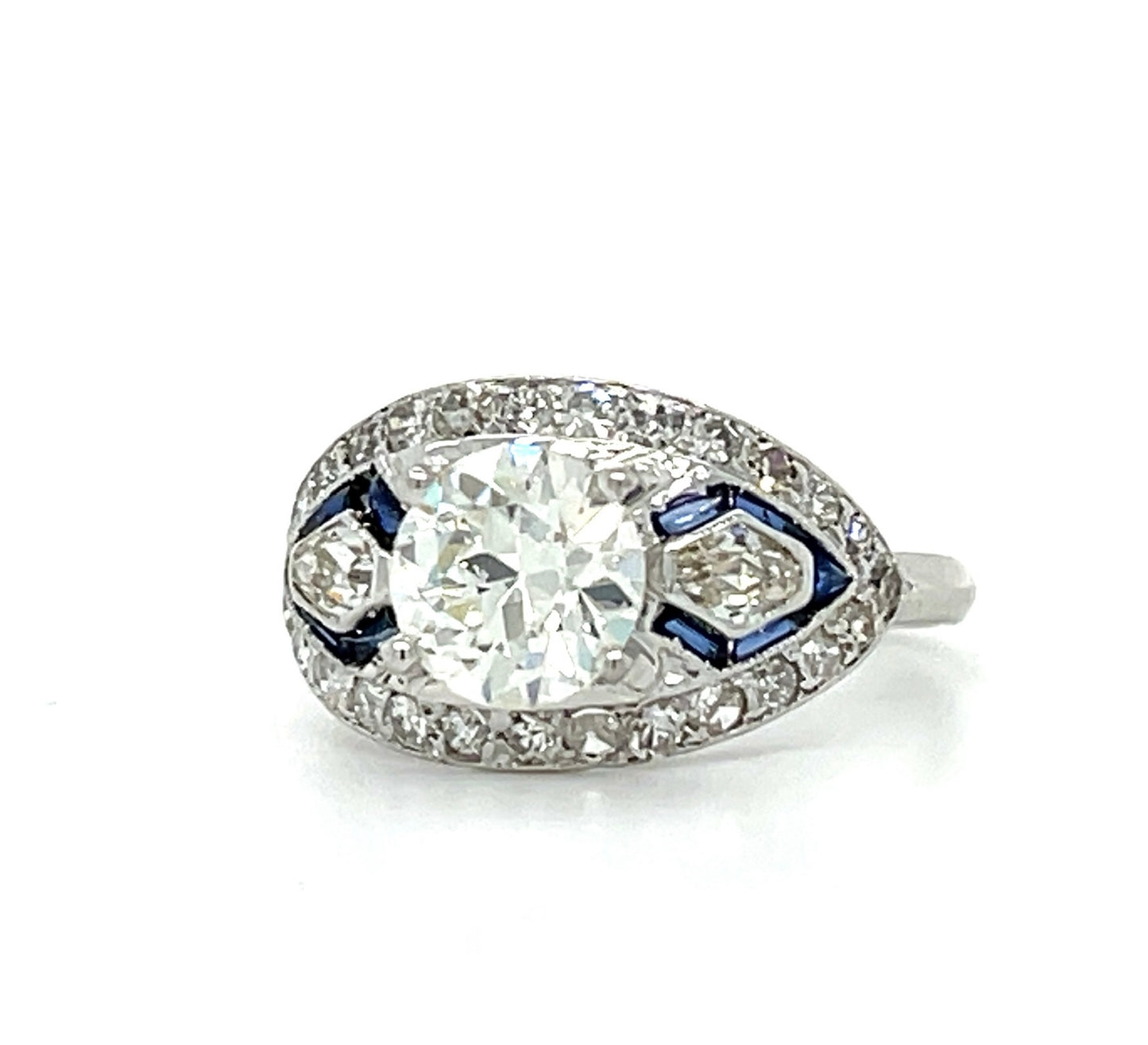 Art Deco 1.28ct Old European Cut Diamond (GIA K SI2) Platinum Ring (Antique Circa 1920s) .82ct SD