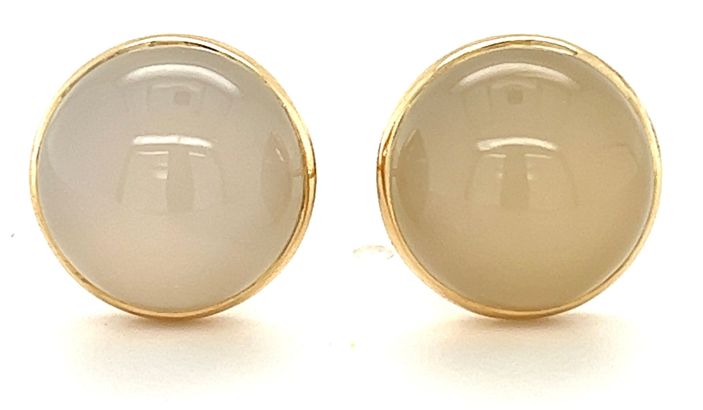 8.00ct Moonstone 14KY 4.75gr Stud Earrings