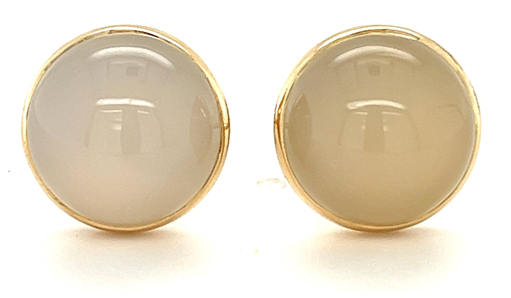 8.00ct Moonstone 14KY 4.75gr Stud Earrings
