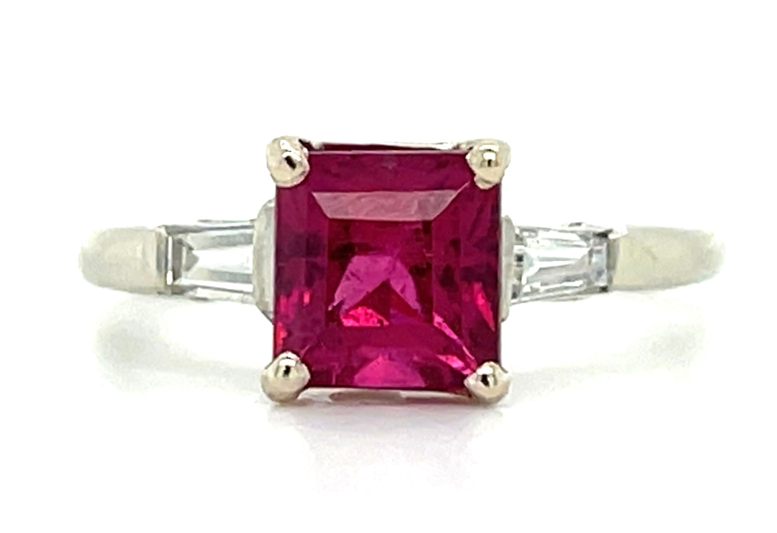 Estate  1.42ct Pink Tourmaline &  0.18ctw Diamond 14KY  2.45gr Ring Circa 1970s