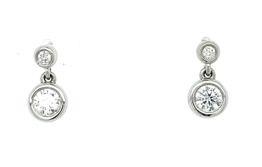 0.60ct Diamond 14KW  2.30gr Earrings Length .50