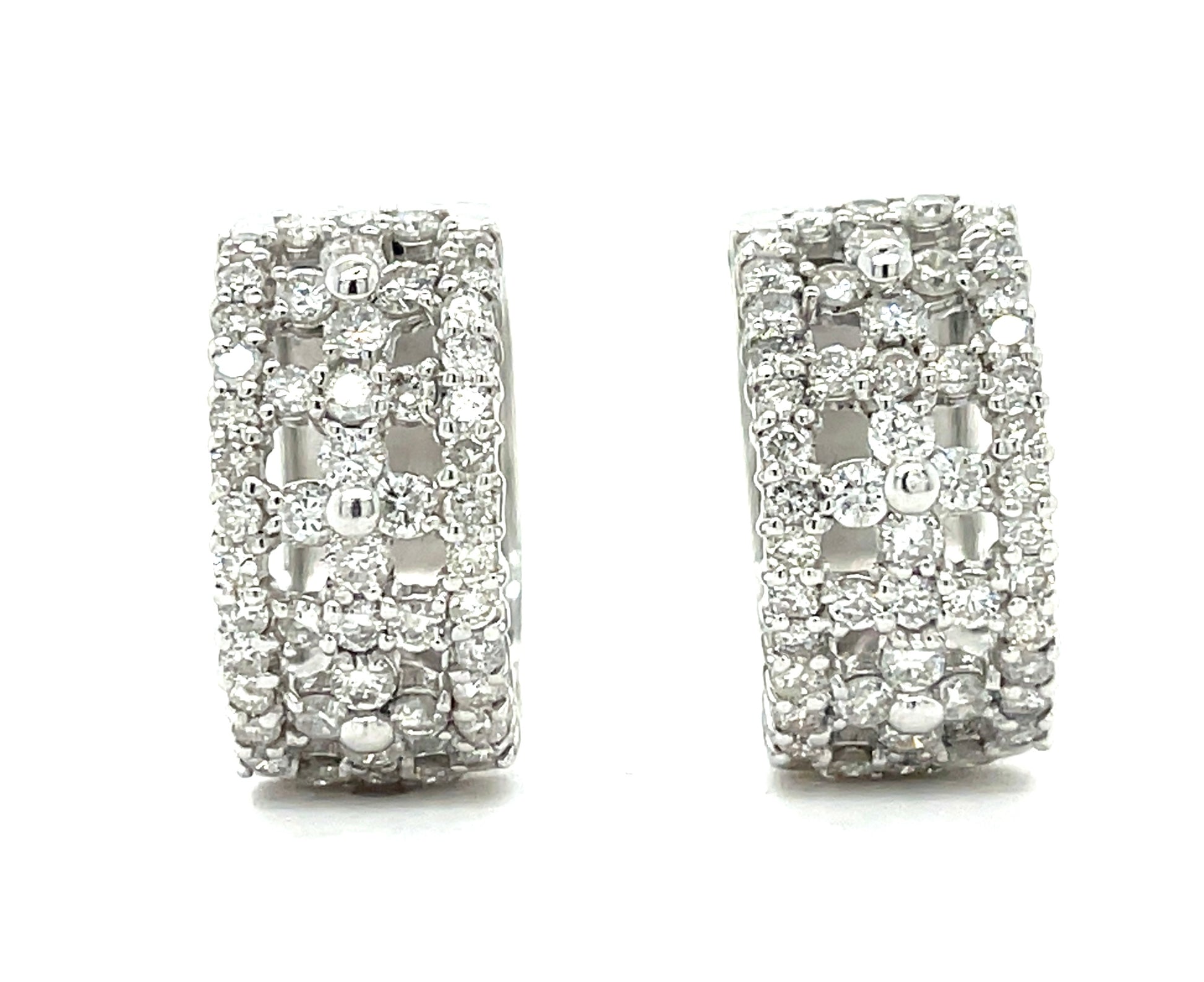 2.00ct Diamond 18KW 9.50gr Hoop Earrings