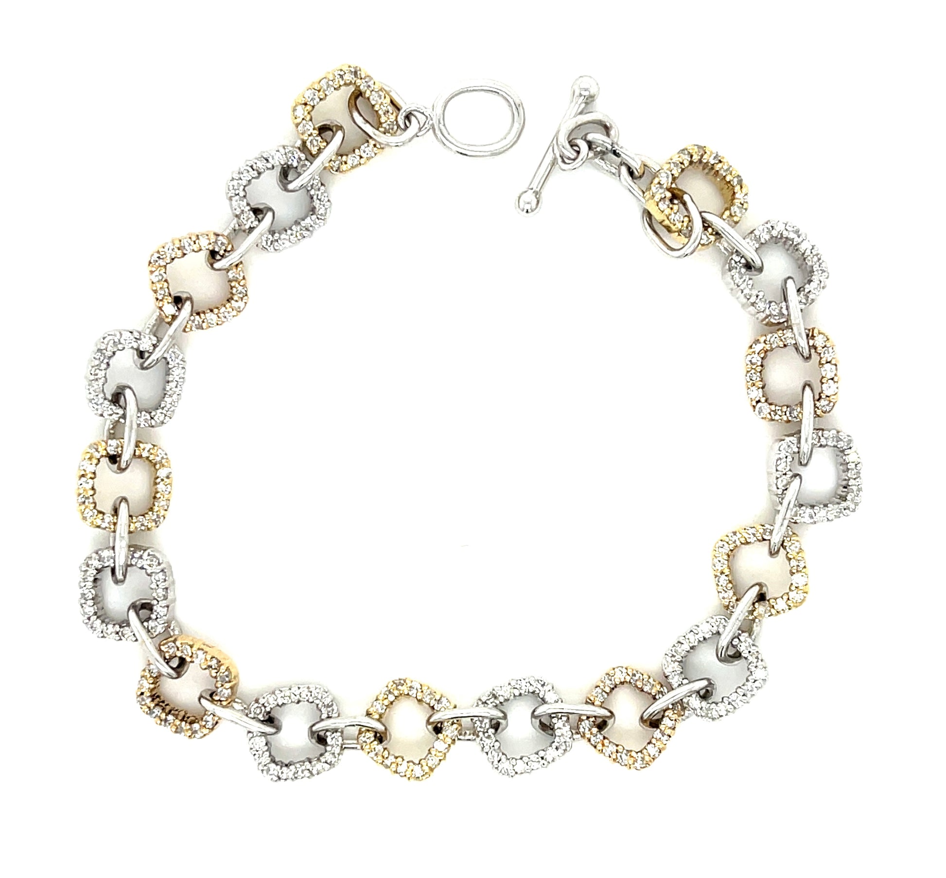1.98ct Diamond 14KY 2 Tone Gold 14.70gr Bracelet