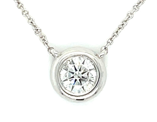 0.60ct Diamond 14KW  2.90gr Pendant Bezel Length 18