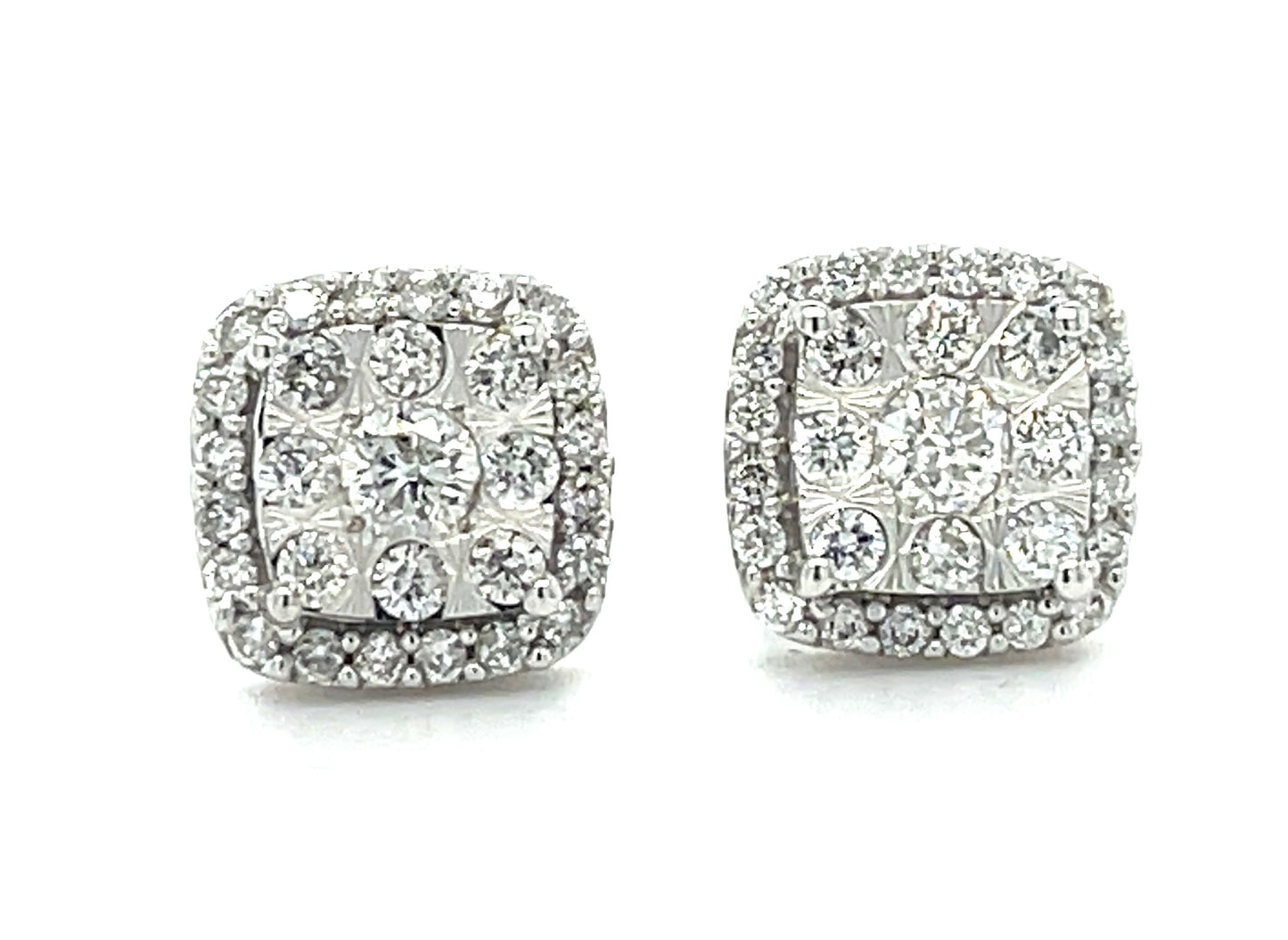 0.63ct Diamond 14KW 2.50gr Cluster Earrings