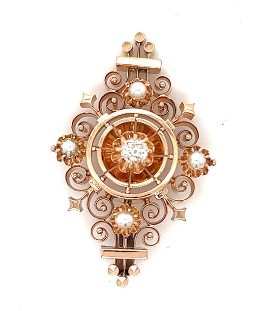 14K Rose Gold 7.00gr Victorian Pendant Circa 1880s