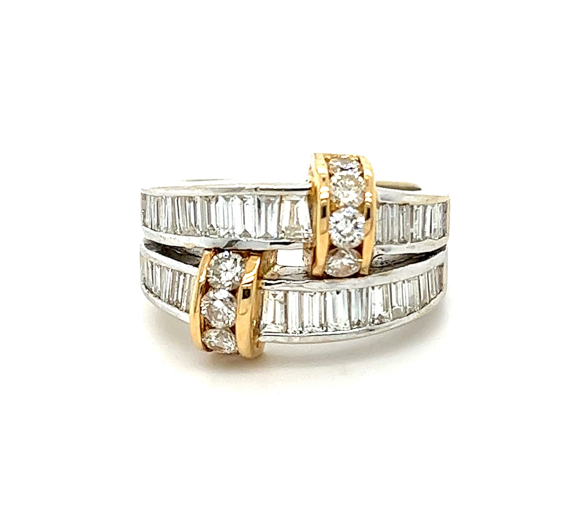 1.56ct Diamond 14KY 2 Tone Gold 8.79gr Ring Circa 1980s