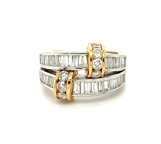 1.56ct Diamond 14KY 2 Tone Gold 8.79gr Ring Circa 1980s