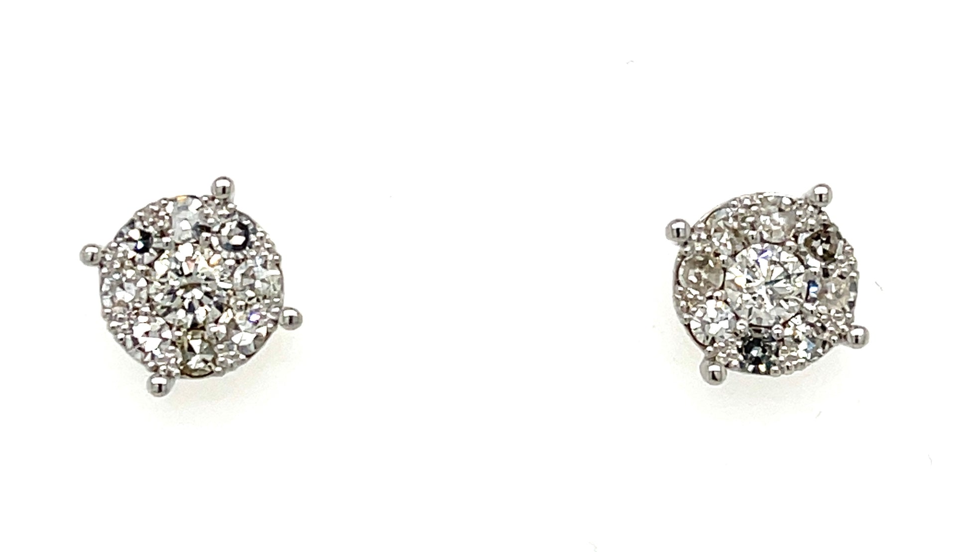 0.40ct Diamond 2 Stones 14KW  3.10gr Earrings .56ct (16 Sd)