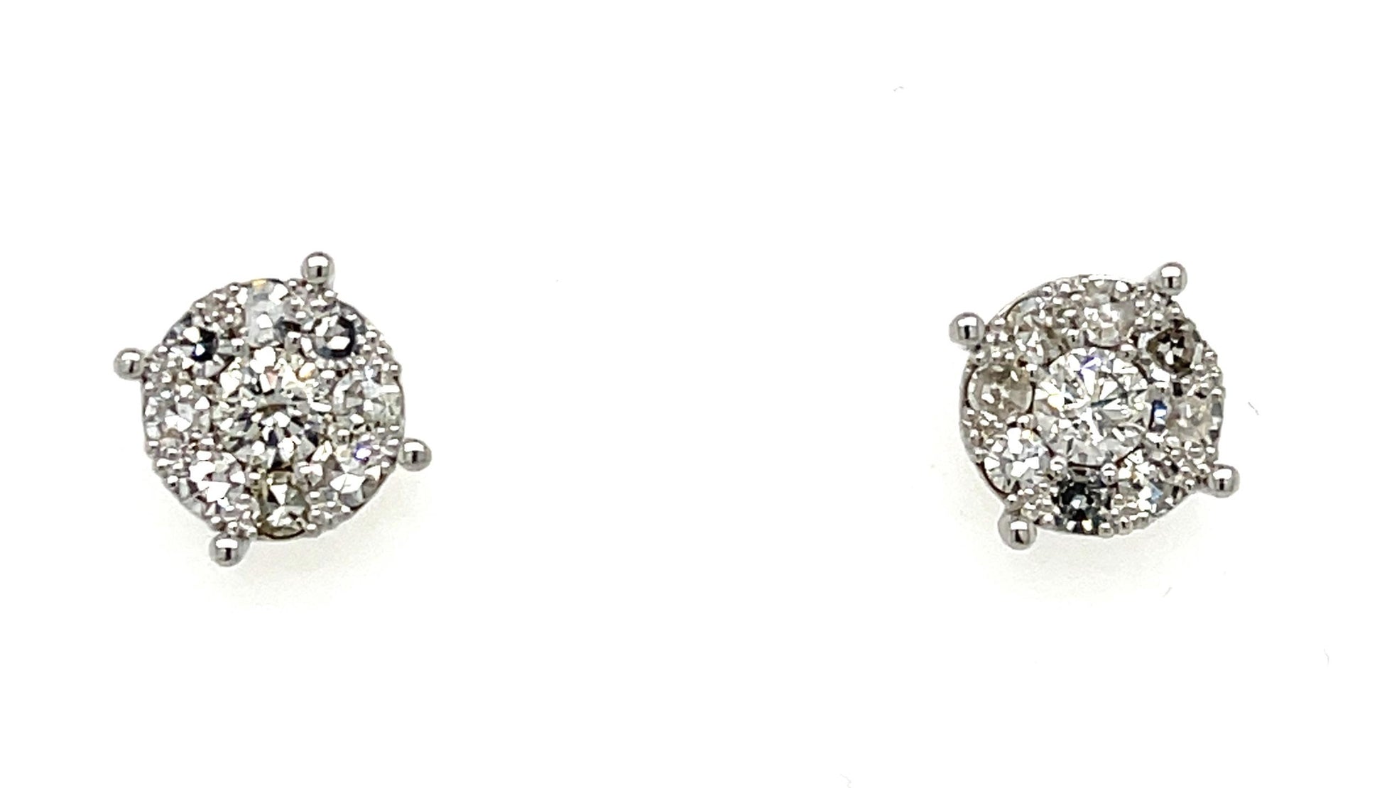 0.40ct Center Diamonds 14KW  3.10gr Earrings .56ct (16 Side Diamonds)