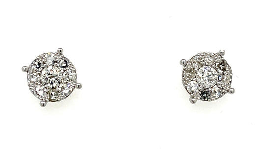 0.40ct Center Diamonds 14KW  3.10gr Earrings .56ct (16 Side Diamonds)