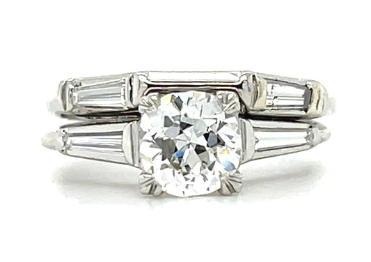 1.17ct European-cut G Diamond Cushion Vs2 PT  Ring .70ct Sd Gia 2235101942