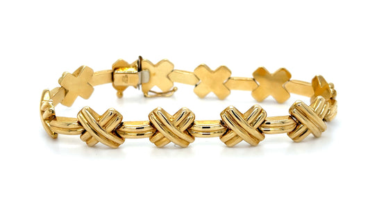 Estate  14KY  12.55gr Italian Bracelet Milor Stamp Length 7.50