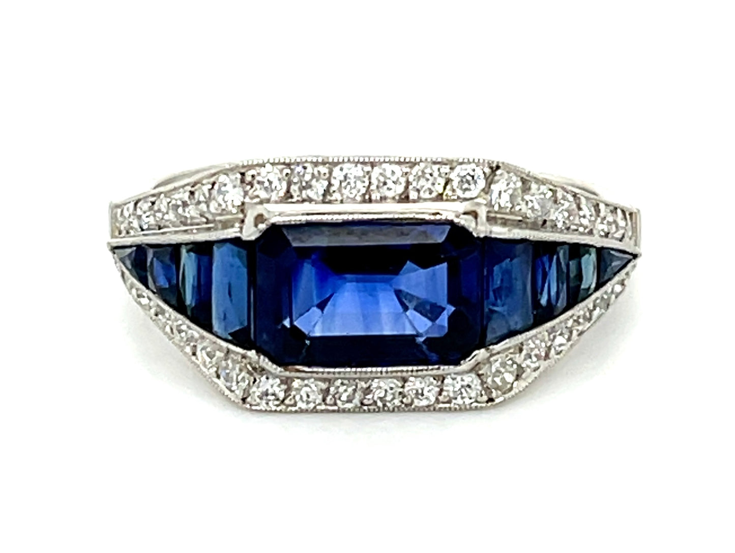 1.87ct Sapphire PT Handmade Ring