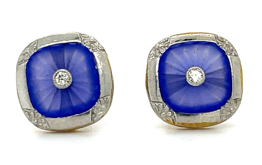 .07ct Diamond PT/18K 3.32gr Edwardian Earrings Circa 1910s