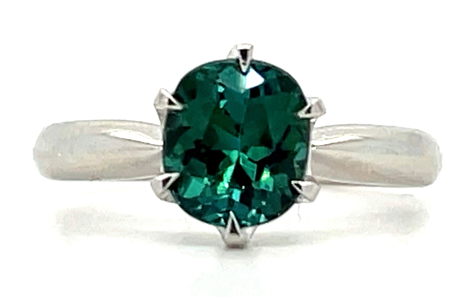 Estate  1.70ct Blue-green Tourmaline PT  6.00gr Ring Size 6