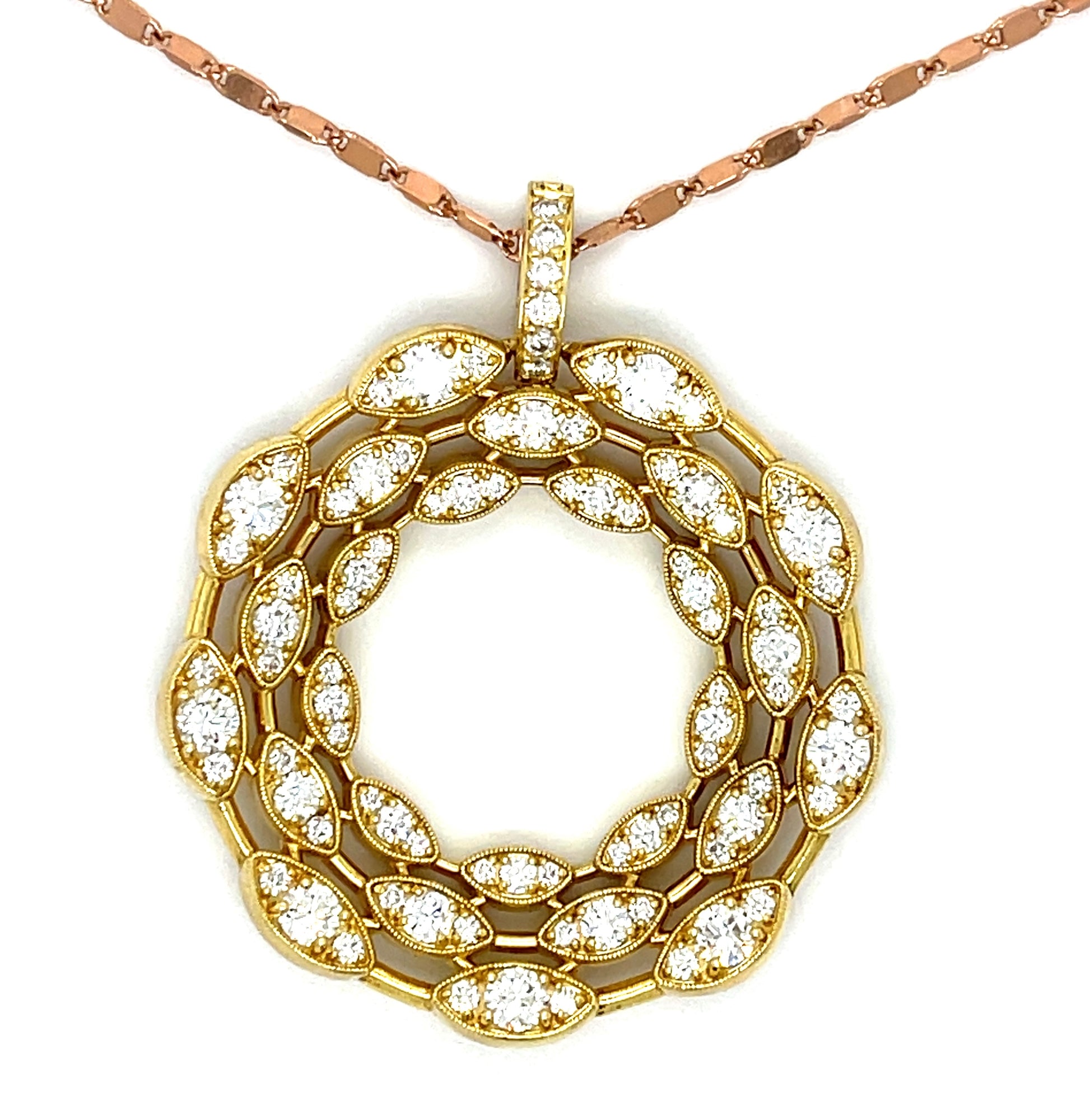 2.65ct Diamond 18KY 16.59gr Estate Pendant Length 18