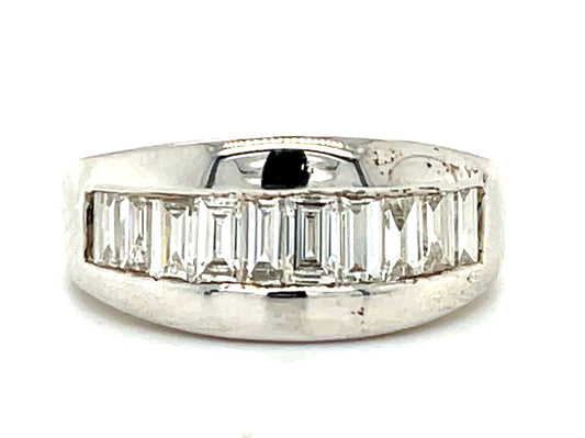 1.32ct Diamond Emerald Cut 18KW  5.73gr Ring Size .75