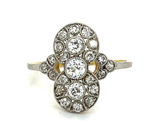 Edwardian 0.75ct Diamond PT/18K  2.60gr Ring Circa 1900s Size 7