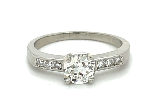 .74ct OEC Diamond H SI1 PT Ring (vintage 1930s) .18ct SD GIA 2239161754 4.20g