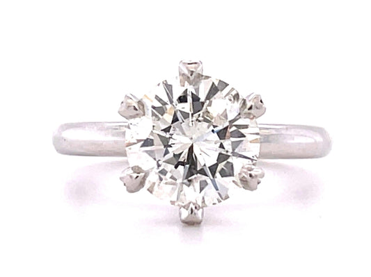 PT Ring with Diamond Encrusted Prongs Round Brilliant Diamond 2.52ct