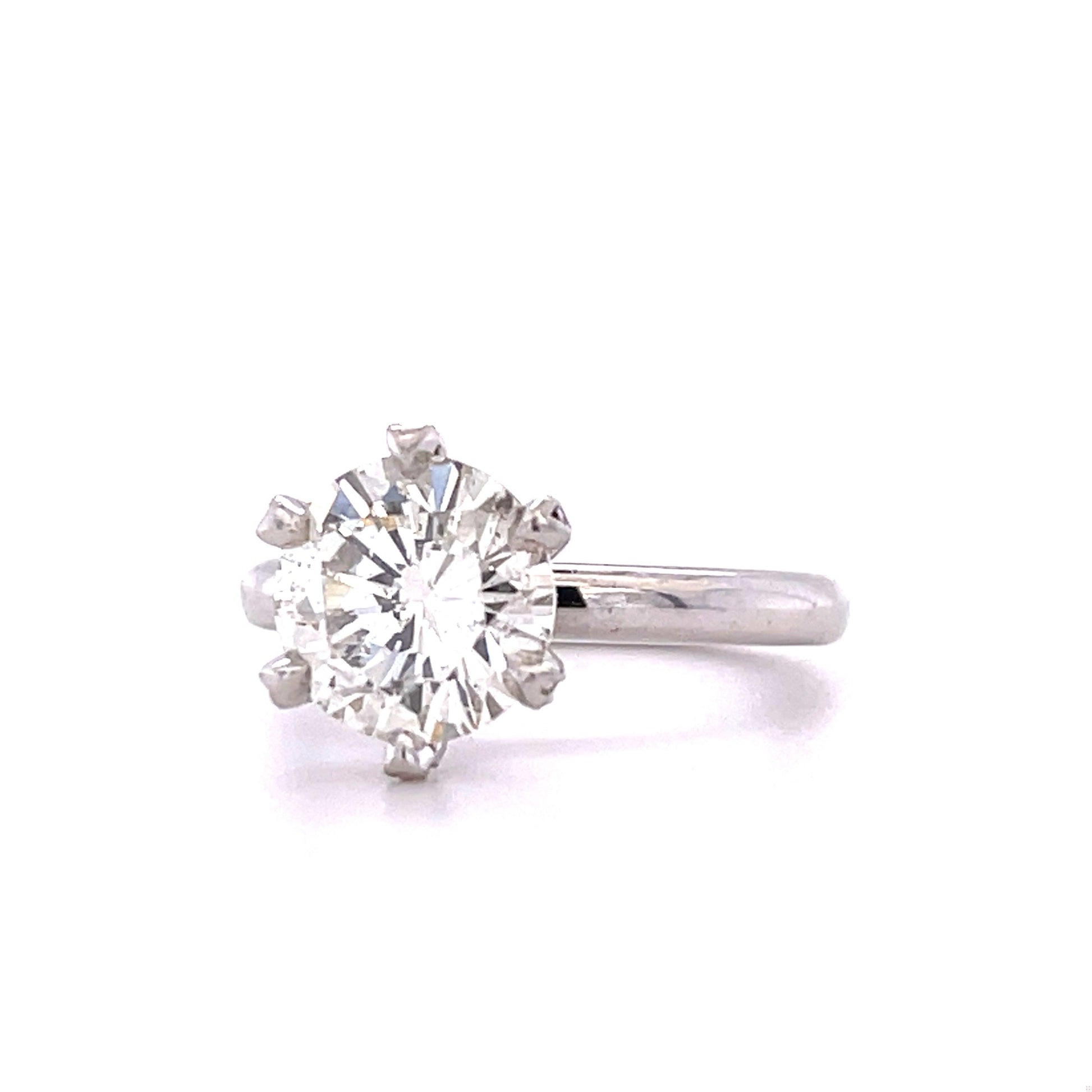 PT Ring with Diamond Encrusted Prongs Round Brilliant Diamond 2.52ct