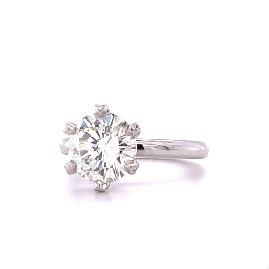 PT Ring with Diamond Encrusted Prongs Round Brilliant Diamond 2.52ct