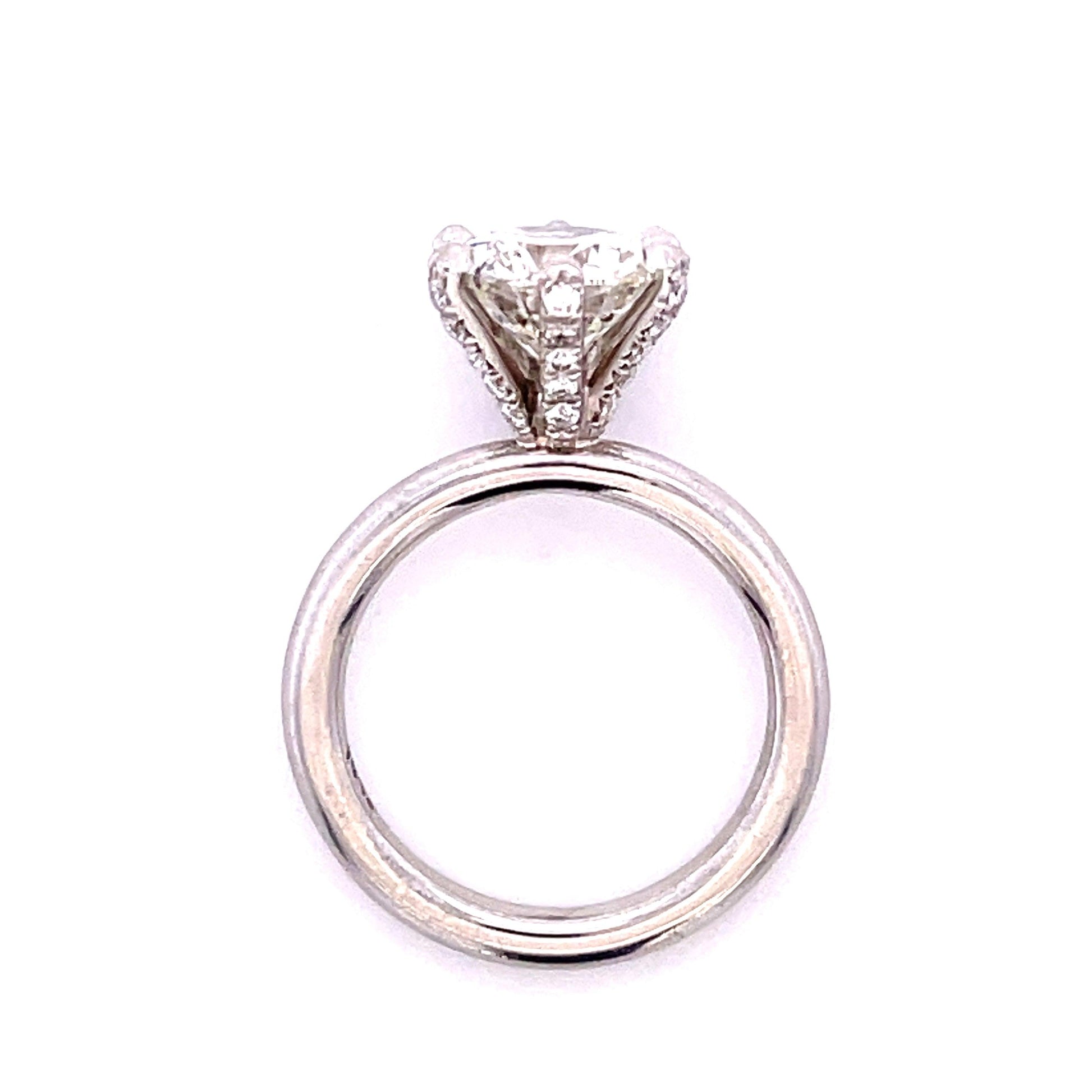 PT Ring with Diamond Encrusted Prongs Round Brilliant Diamond 2.52ct