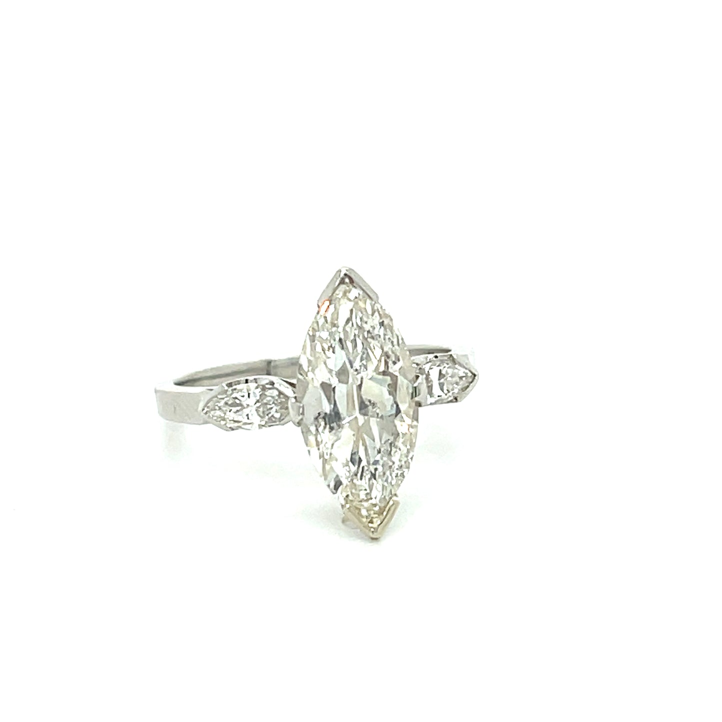 2.54ct Marquise Diamond .20ct SD Platinum Vintage Ring (Circa 1950s)