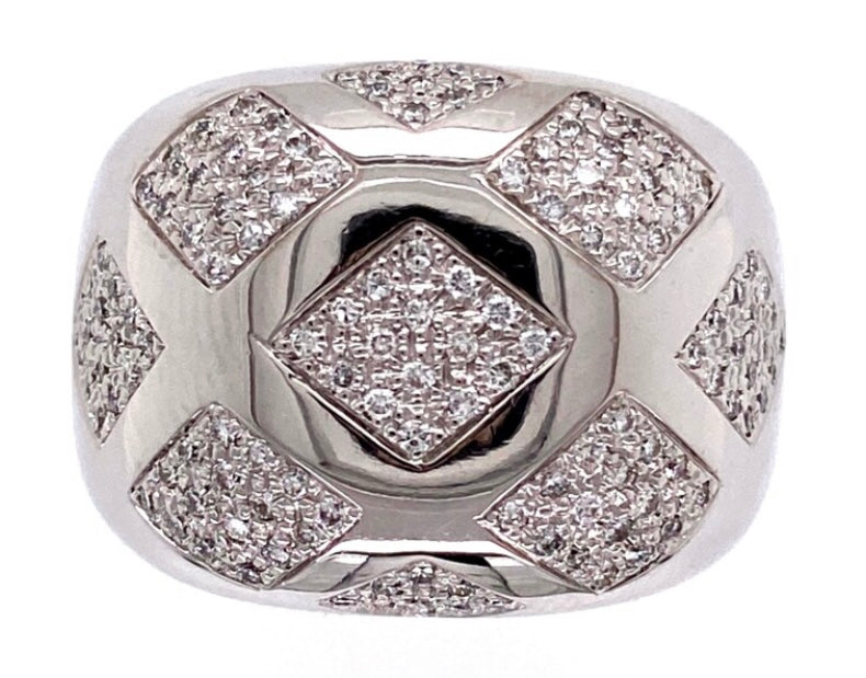 18KW Diamond Ring 18.4gr 0.80ct(dia) ESTATE Hallmark Designer Size 6.50