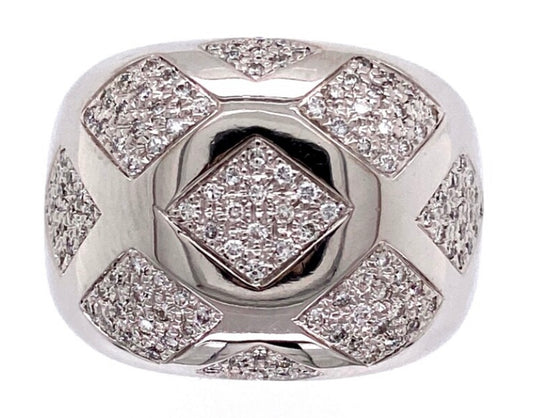 18KW Diamond Ring 18.4gr 0.80ct(dia) ESTATE Hallmark Designer Size 6.50