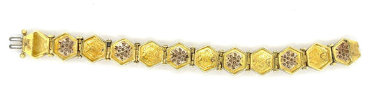 2.50ct Diamond Bracelet 18KY (Vintage Circa 1960s) 67.68g 7"