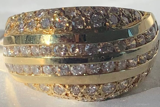 18KY Diamond Ring 0.80ct(dia) Circa 1970s ESTATE  Size 6