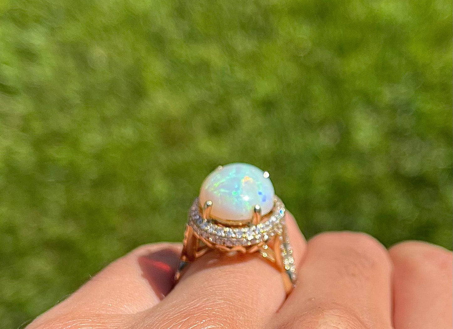 6.30ct Australian Opal 14KY Ring