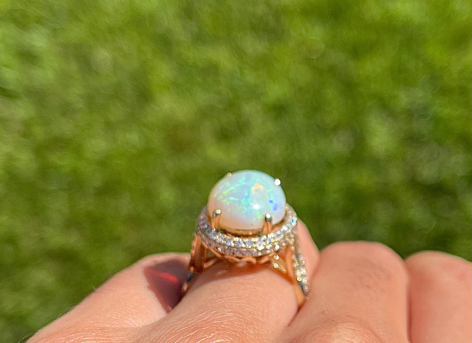 6.30ct Australian Opal 14KY Ring