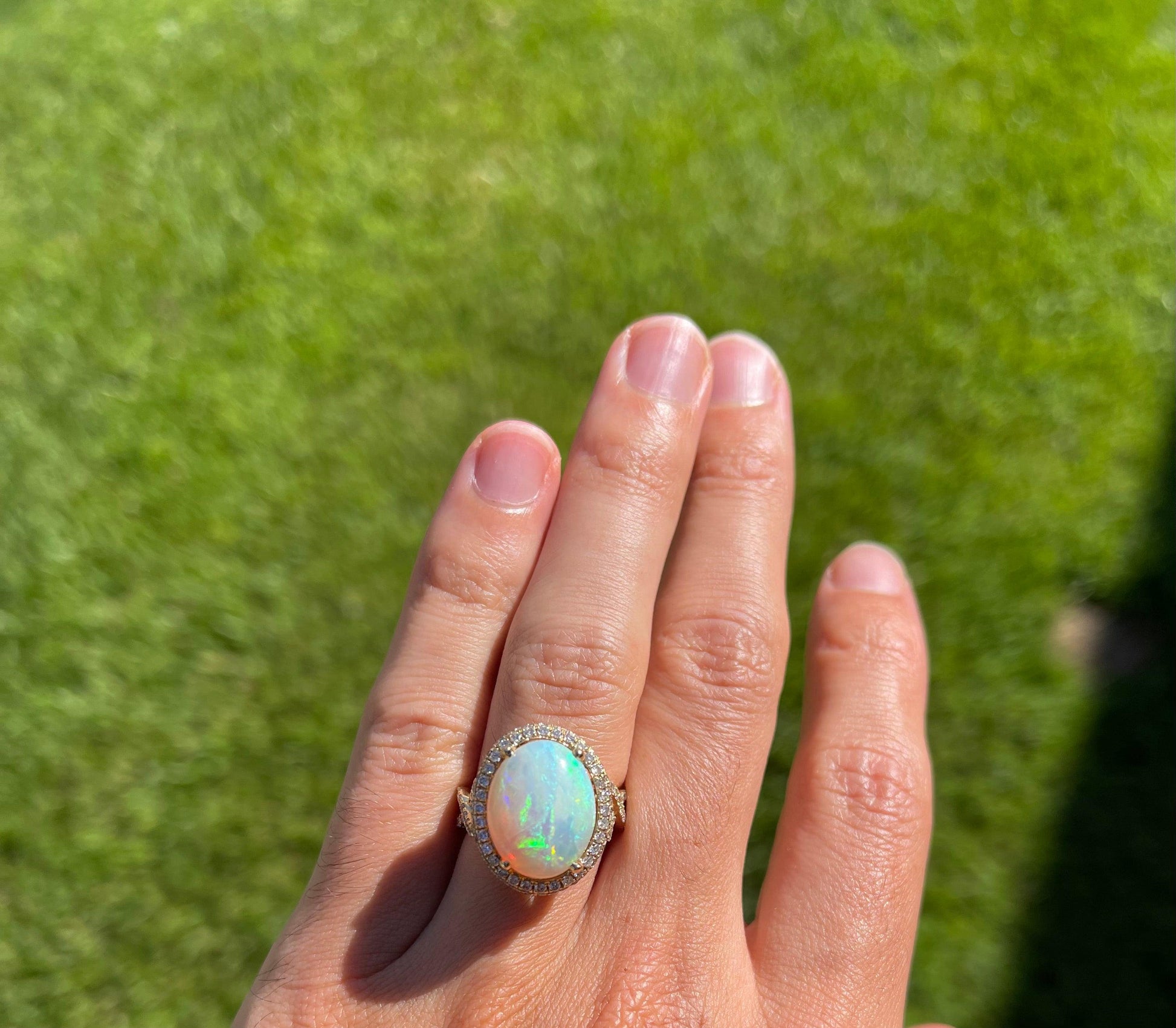 6.30ct Australian Opal 14KY Ring