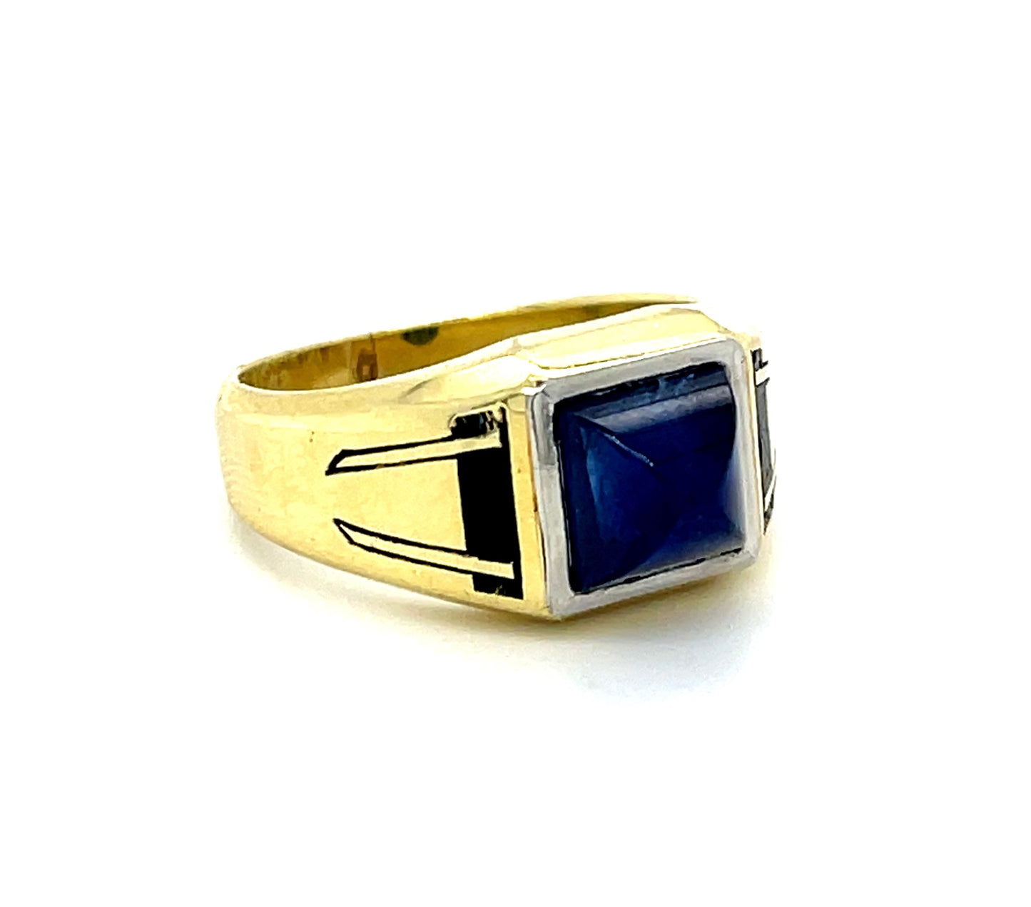 Art Deco 5ct Sapphire Platinum+15KY Gold Ring (Circa 1920s)