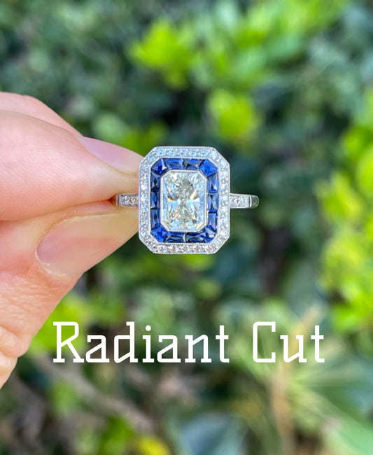 1.01 Radiant Cut Diamond Handmade Platinum Ring