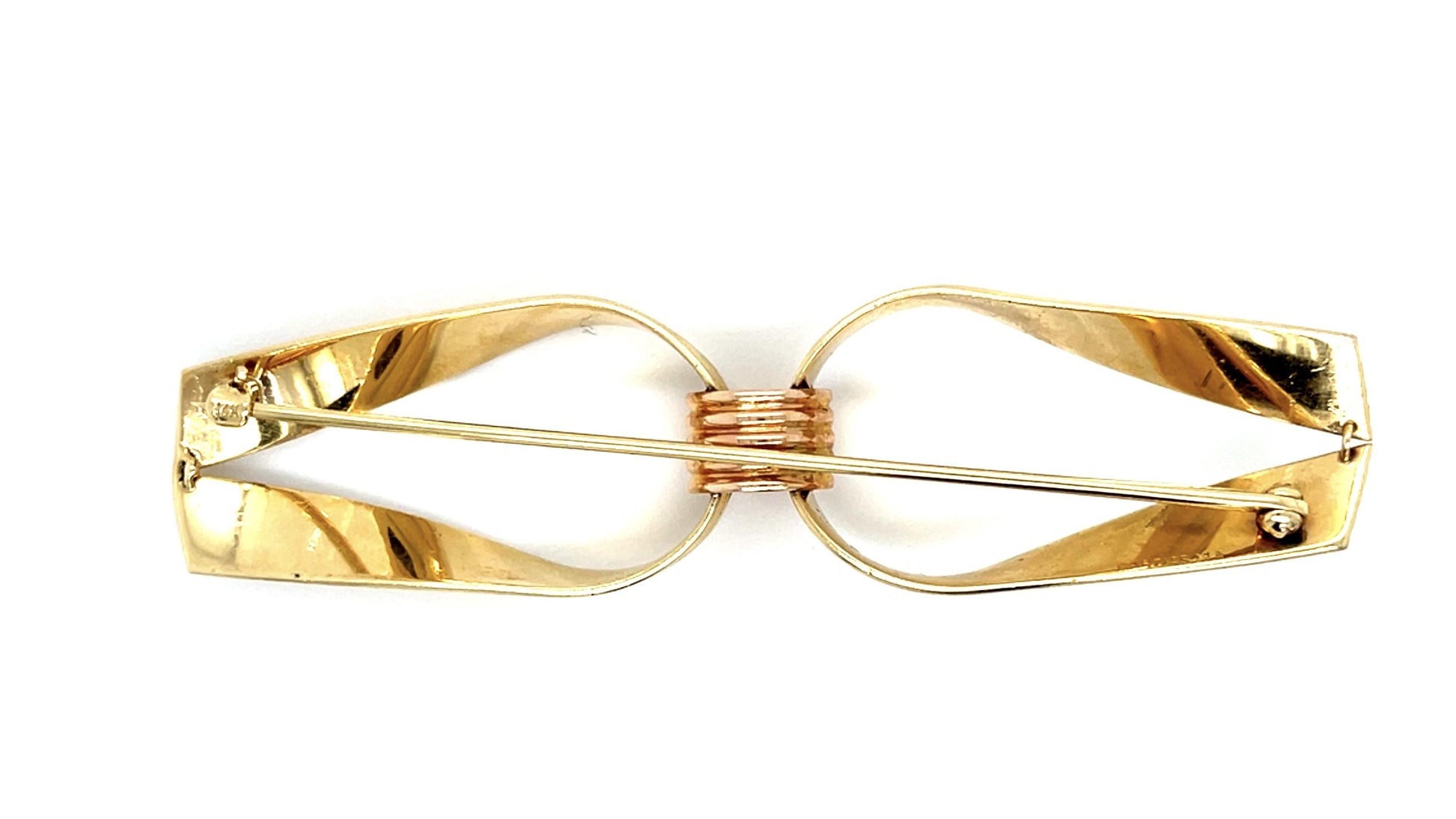 Cartier Original Retro 14K2 Tone Bow Brooch (Vintage c 1940s) 3.25" Length