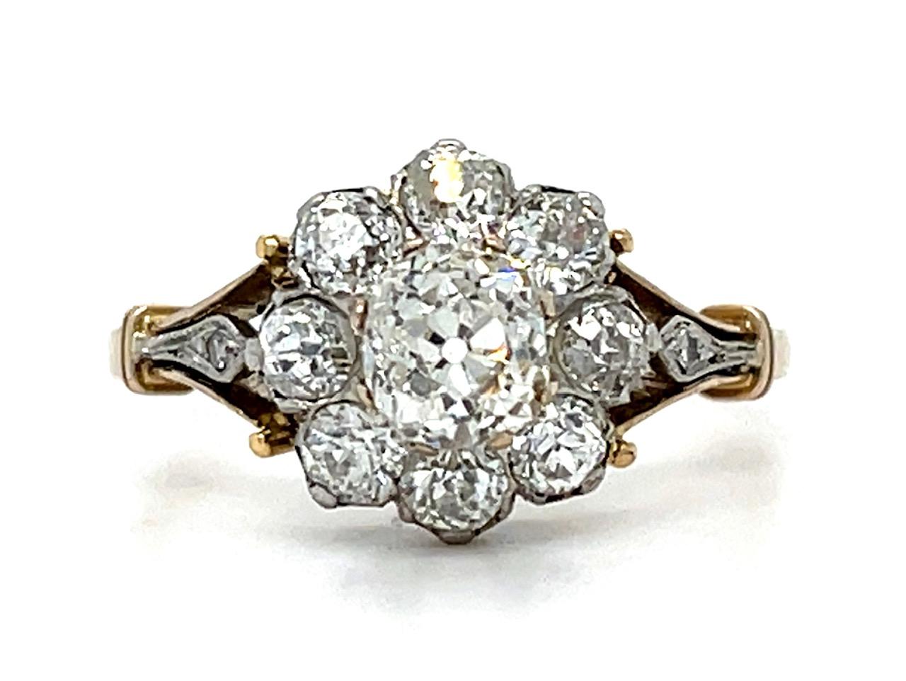 Victorian .60ct Old Mine Diamond 14KY Handmade Ring (Antique 1880s) 1ct SD 3.20g